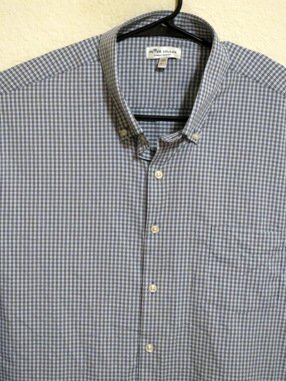 Peter Millar Shirt Mens 2XL Summer Comfort Long Sleeve Button Black Striped